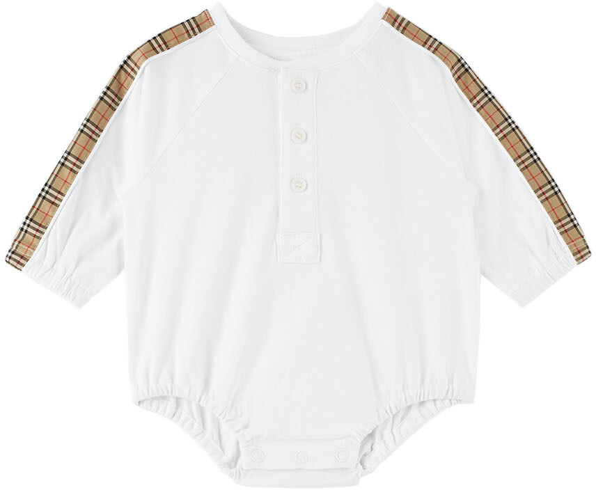 

Белое боди для младенцев Celyn Burberry