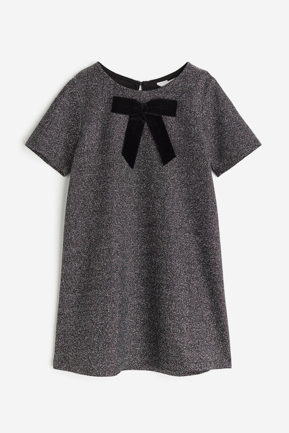

Платье H&M Bow-detail Glittery, черный/серебристый