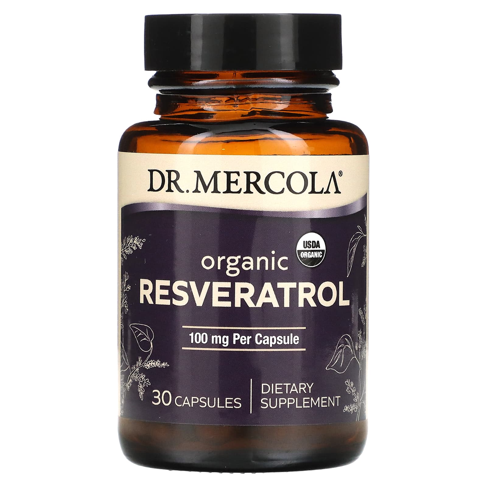 Органический Ресвератрол Dr. Mercola, 30 капсул dr mercola органический порошоки из коллагена ваниль 304 5 г 10 74 унции