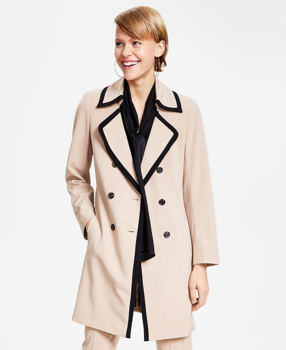 

Женский тренч bi-stretch с каркасом, созданный для macy's Bar III, мульти