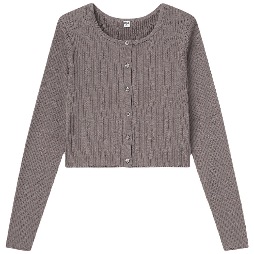 

Кардиган Uniqlo Supima Cotton Cropped, коричневый