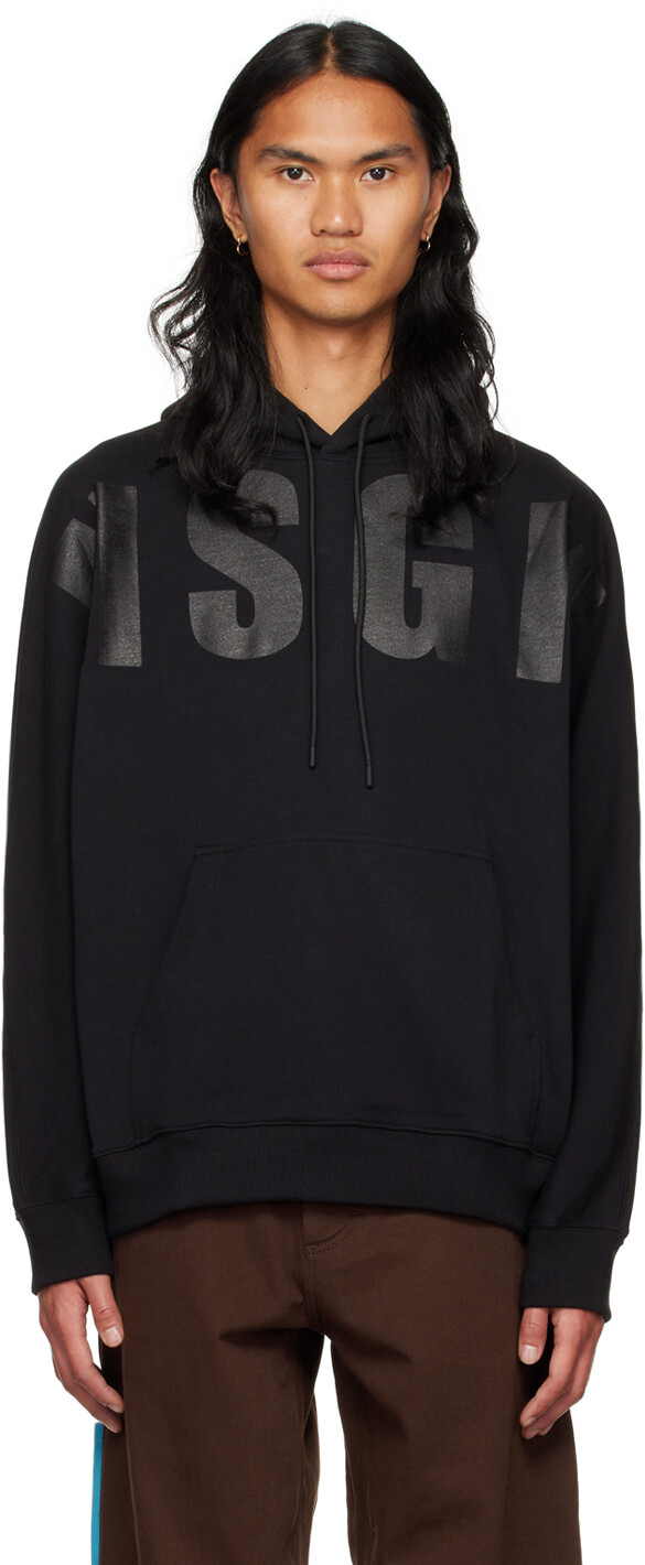 

Черный худи с принтом MSGM