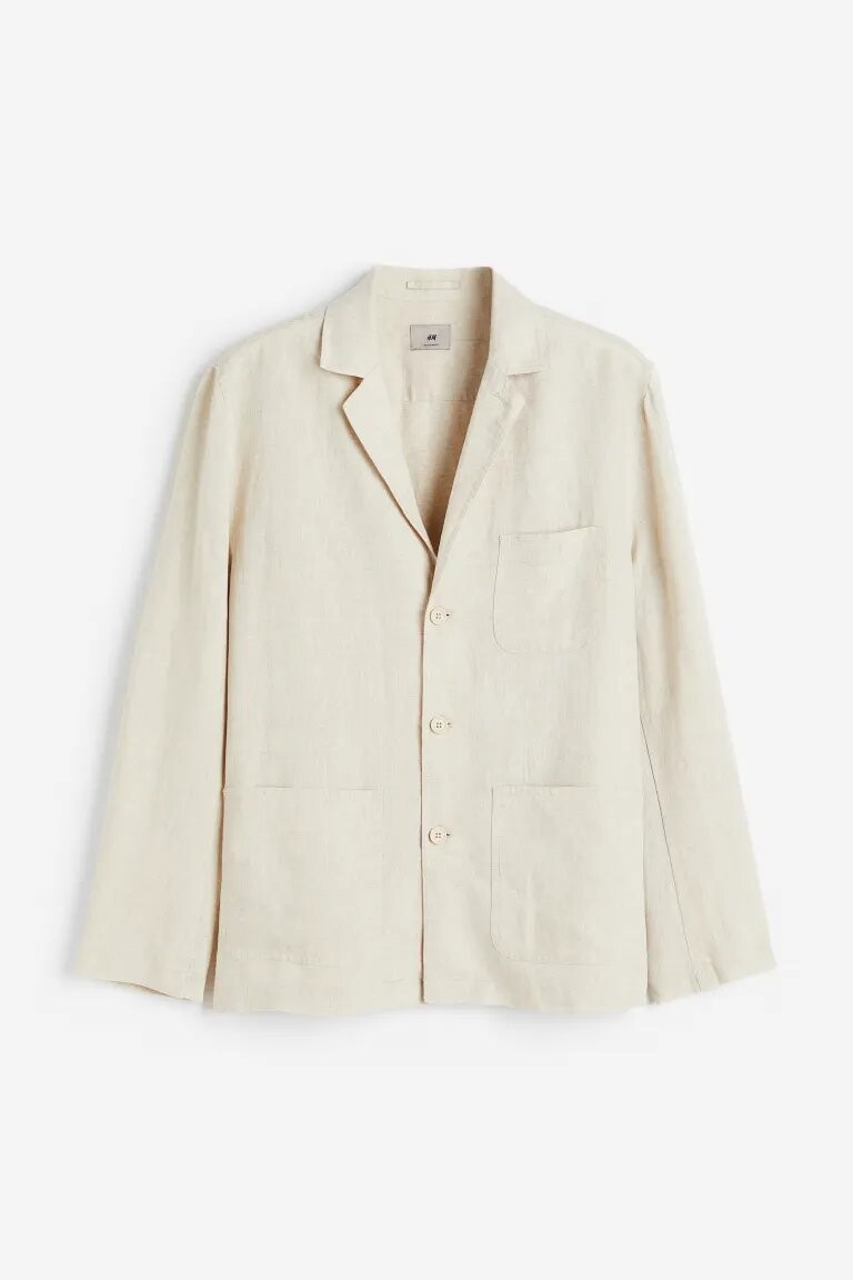 

Пиджак Regular Fit Unconstructed Linen, светло-бежевый