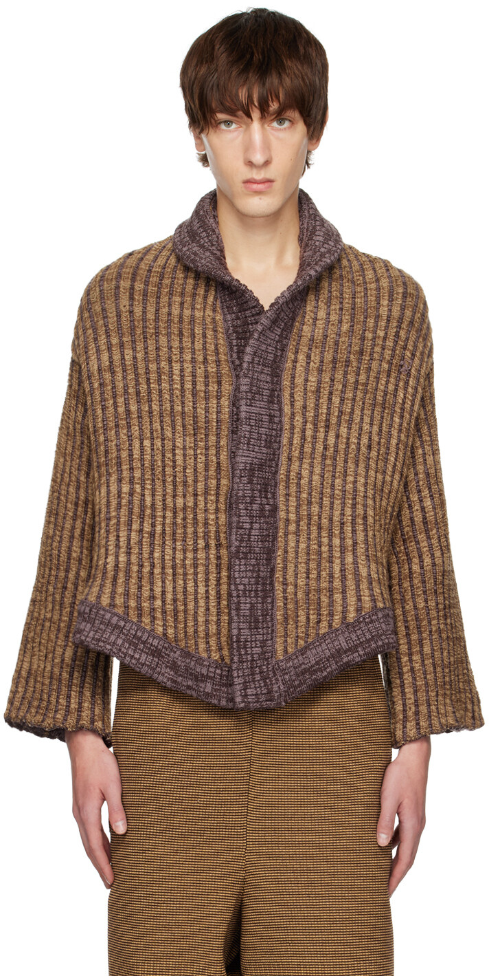 

Двусторонний кардиган SSENSE Exclusive Khaki & Purple Survival Isa Boulder