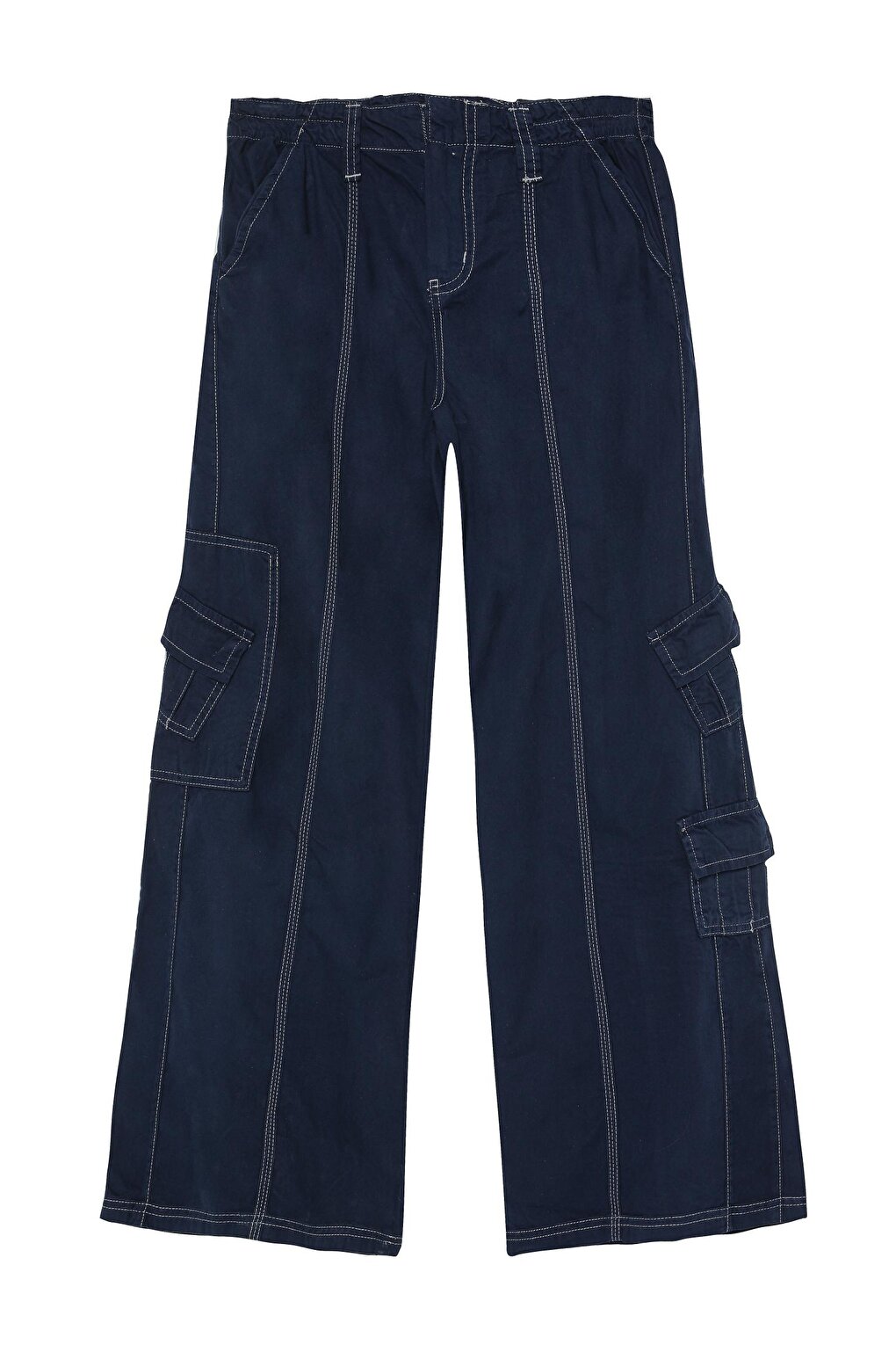 Брюки-карго с мини-карманами, темно-синие QUZU брюки карго с карманами синие button blue