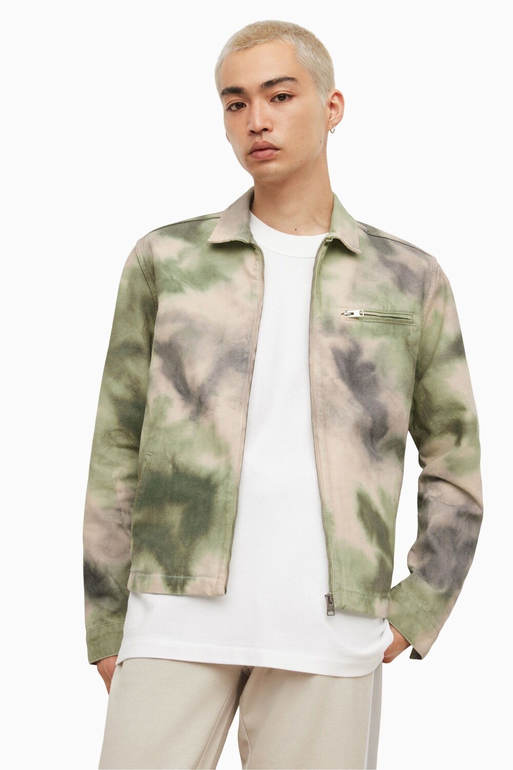 

Зеленая куртка с воротником AllSaints All Saints, зеленый