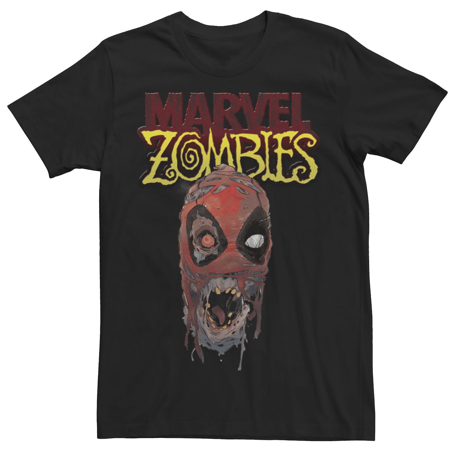 Мужская футболка с рисунком Zombies Deadpool Zombie Head Marvel, черный брелок deadpool head 3d