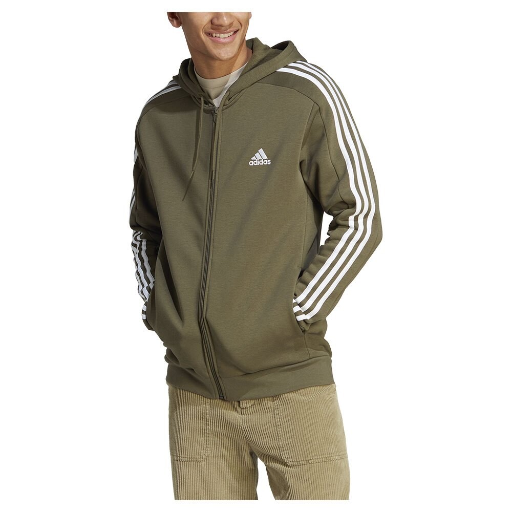 

Толстовка adidas Sportswear Essentials Fleece 3 Stripes Full Zip, зеленый