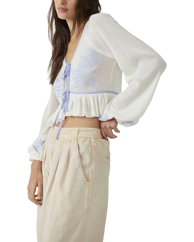 Топ Free People Lookout Top, цвет Ivory Combo топ free people classic oxford цвет ivory combo