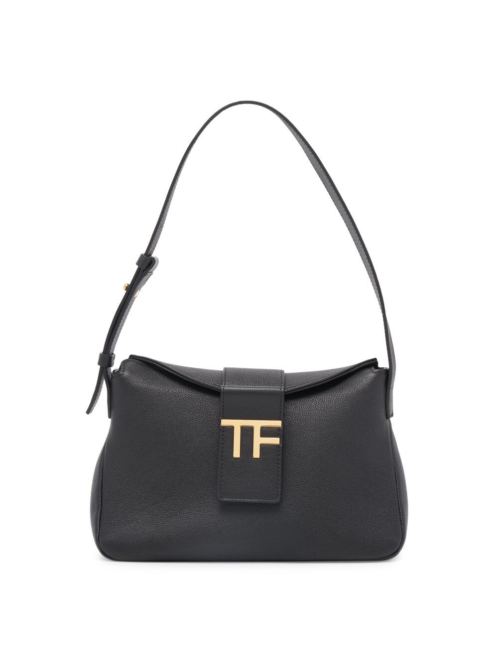 

Мини-сумка-хобо из кожи с логотипом TF Tom Ford, черный