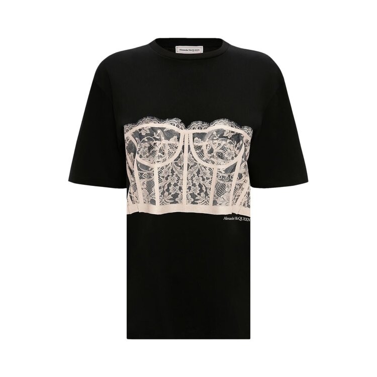 

Футболка Alexander McQueen Corset 'Black', черный
