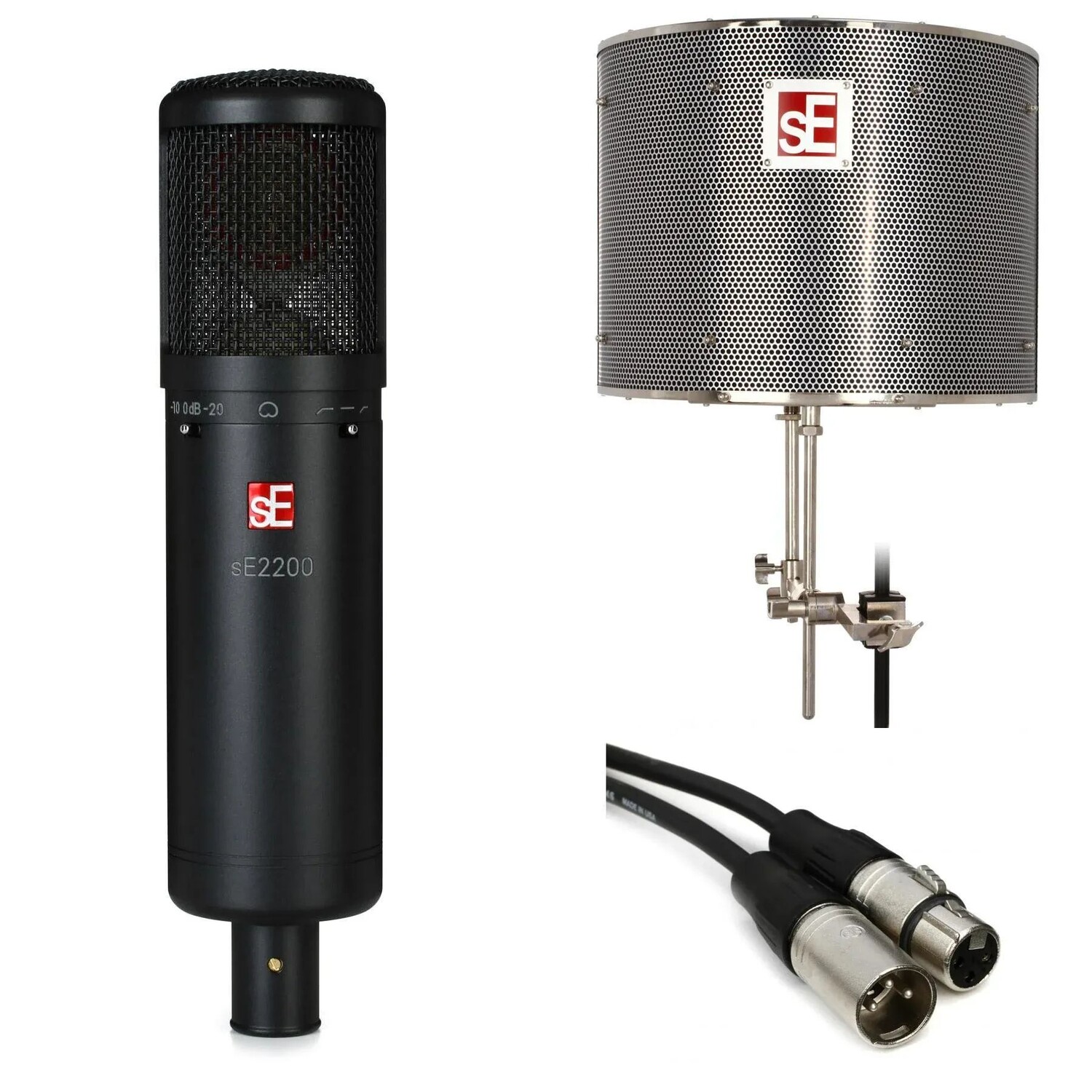 

sE Electronics sE2200 Комплект конденсаторных микрофонов с большой диафрагмой, отражателем и кабелем