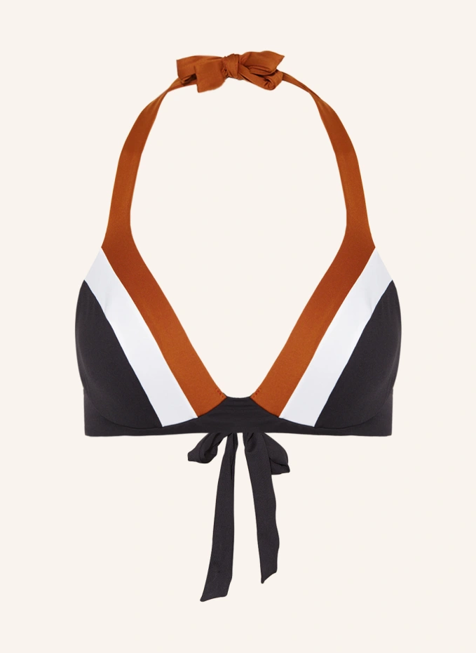 

Топ бикини с вырезом халтер abigail Max Mara Beachwear, черный