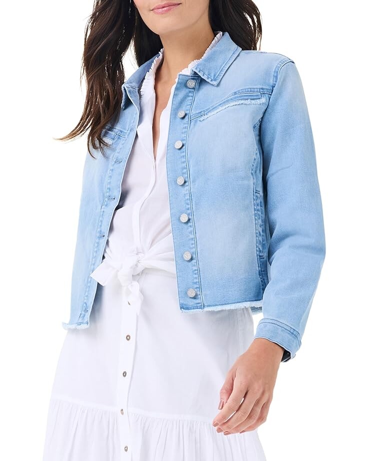 

Куртка NIC+ZOE Fringe Detail Denim Jacket, цвет Breeze