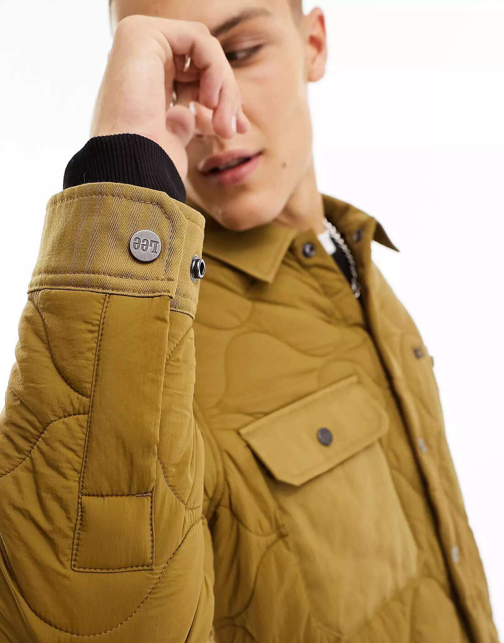Стеганая куртка-рубашка свободного кроя Lee Onion inspire куртка стеганая свободного кроя синий