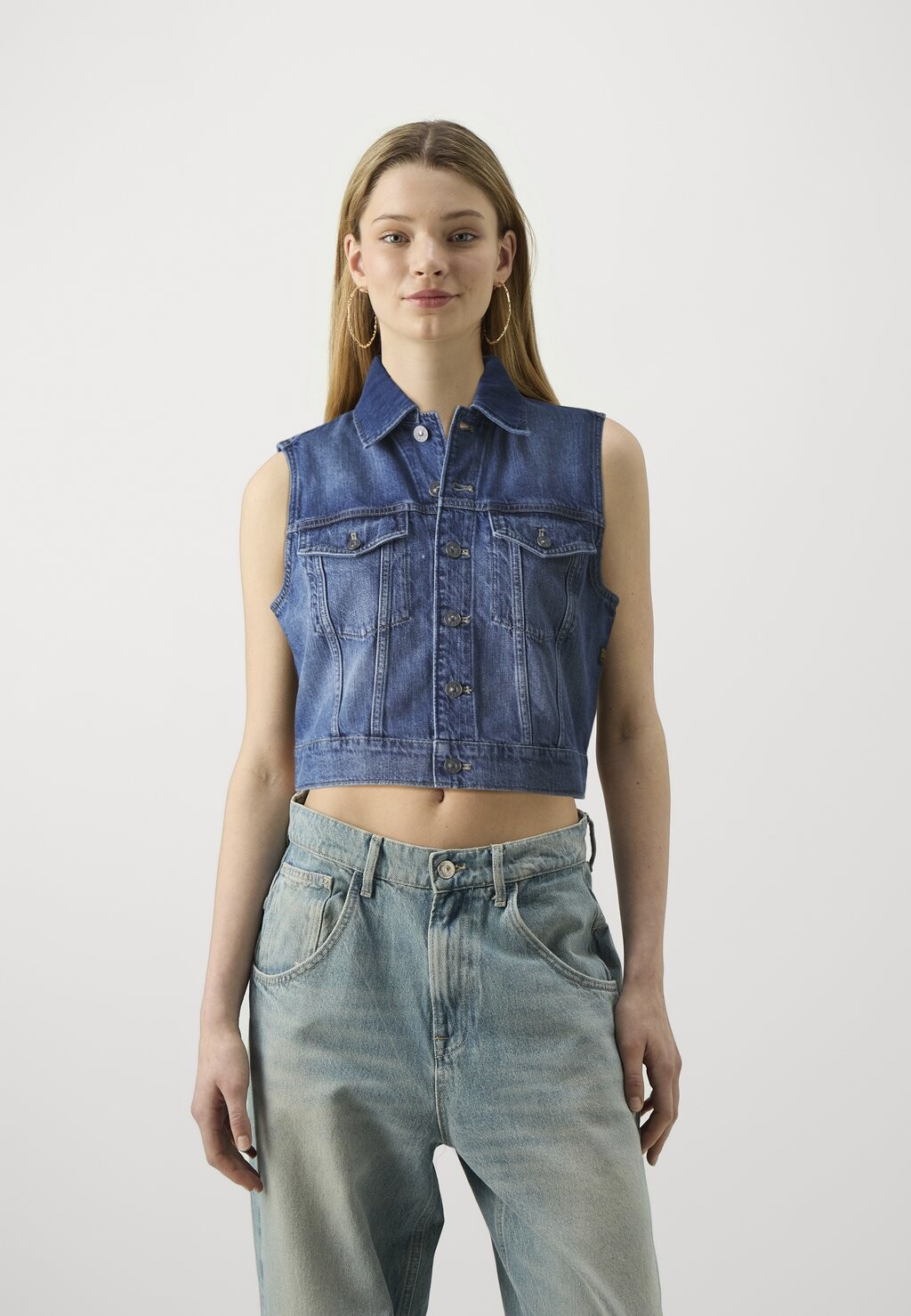 

Жилет SHRUNKEN VEST G-STAR, синий деним
