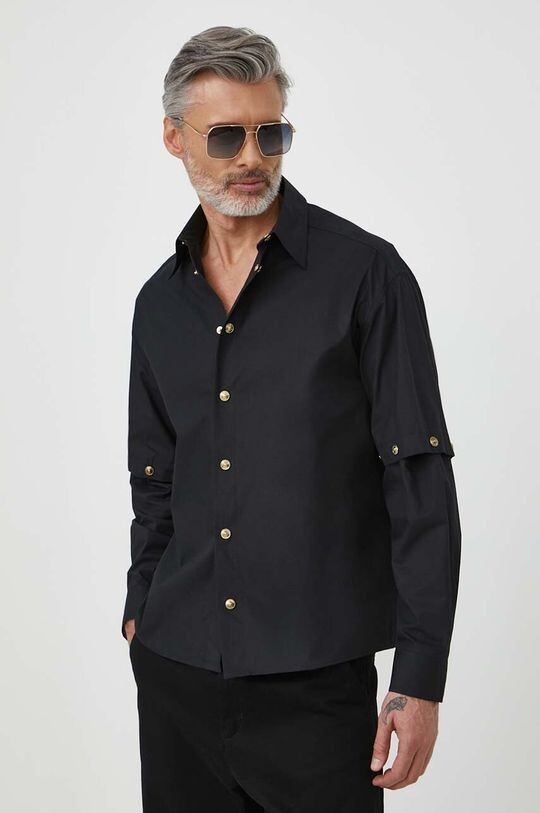 

Хлопчатобумажную рубашку Versace Jeans Couture, черный
