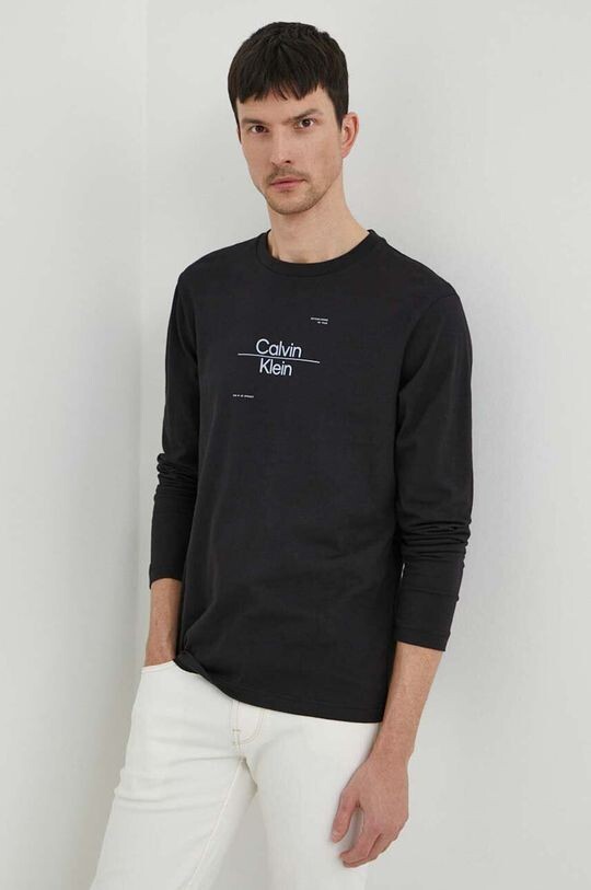 

Хлопок с длинным рукавом Calvin Klein, черный