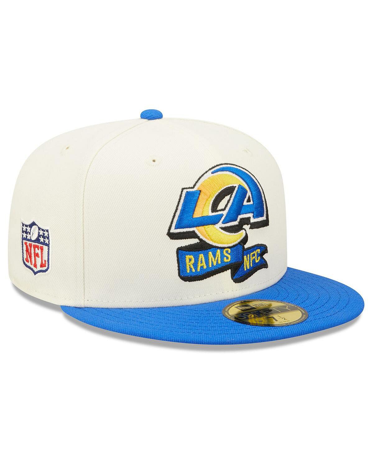 Мужская кремовая кепка Royal Los Angeles Rams 2022 Sideline 59FIFTY. New Era