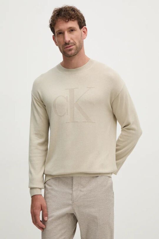

Свитер из смесовой шерсти Calvin Klein Jeans, бежевый