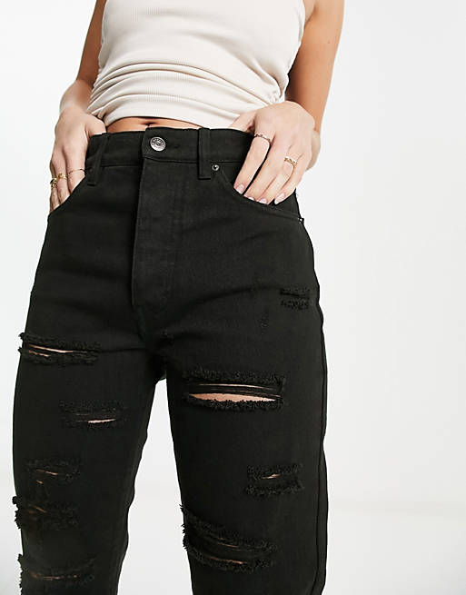 Черные рваные джинсы бойфренда Armani Exchange