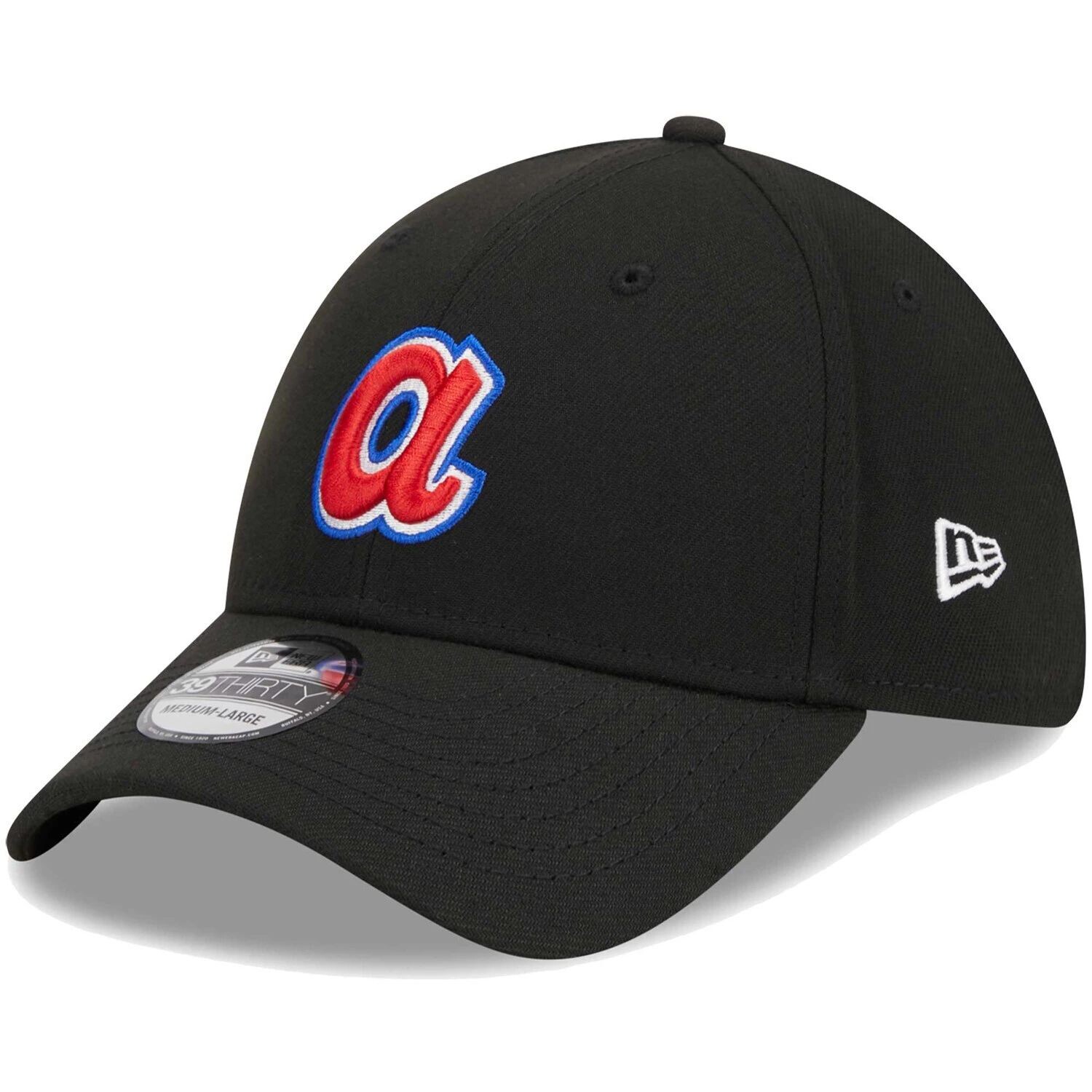 

Мужская кепка New Era Black Atlanta Braves Logo 39THIRTY Flex Hat