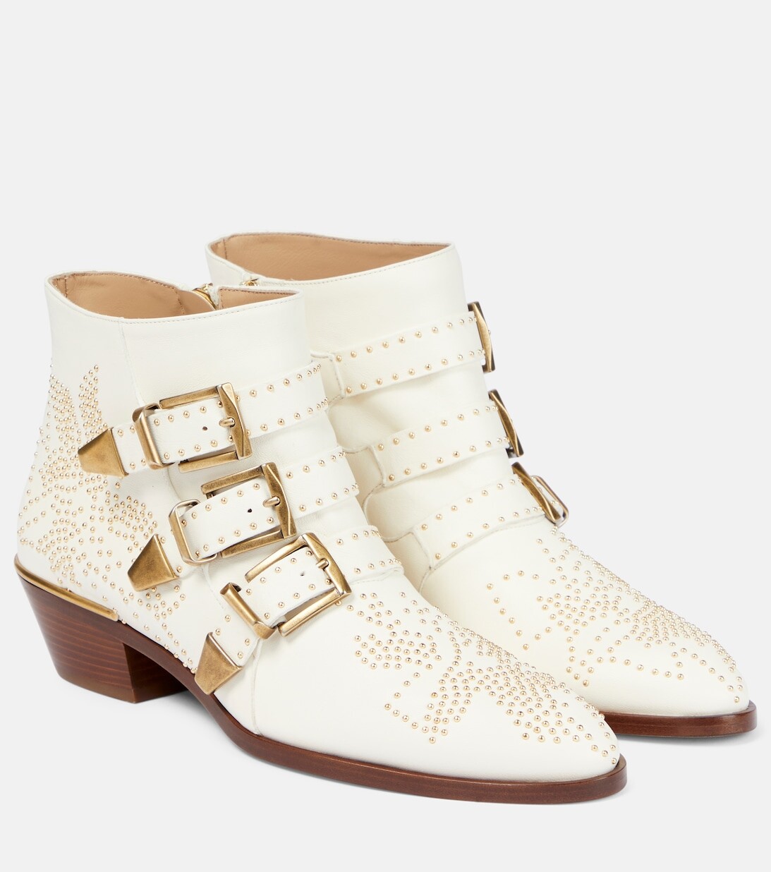 

Декорированные кожаные ботильоны Suzanna Chloé, белый