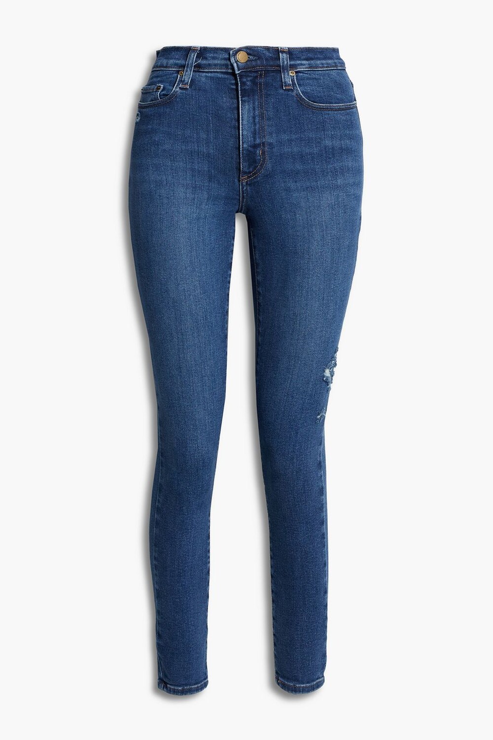 

Культовые потертые джинсы скинни с высокой посадкой Nobody Denim, синий