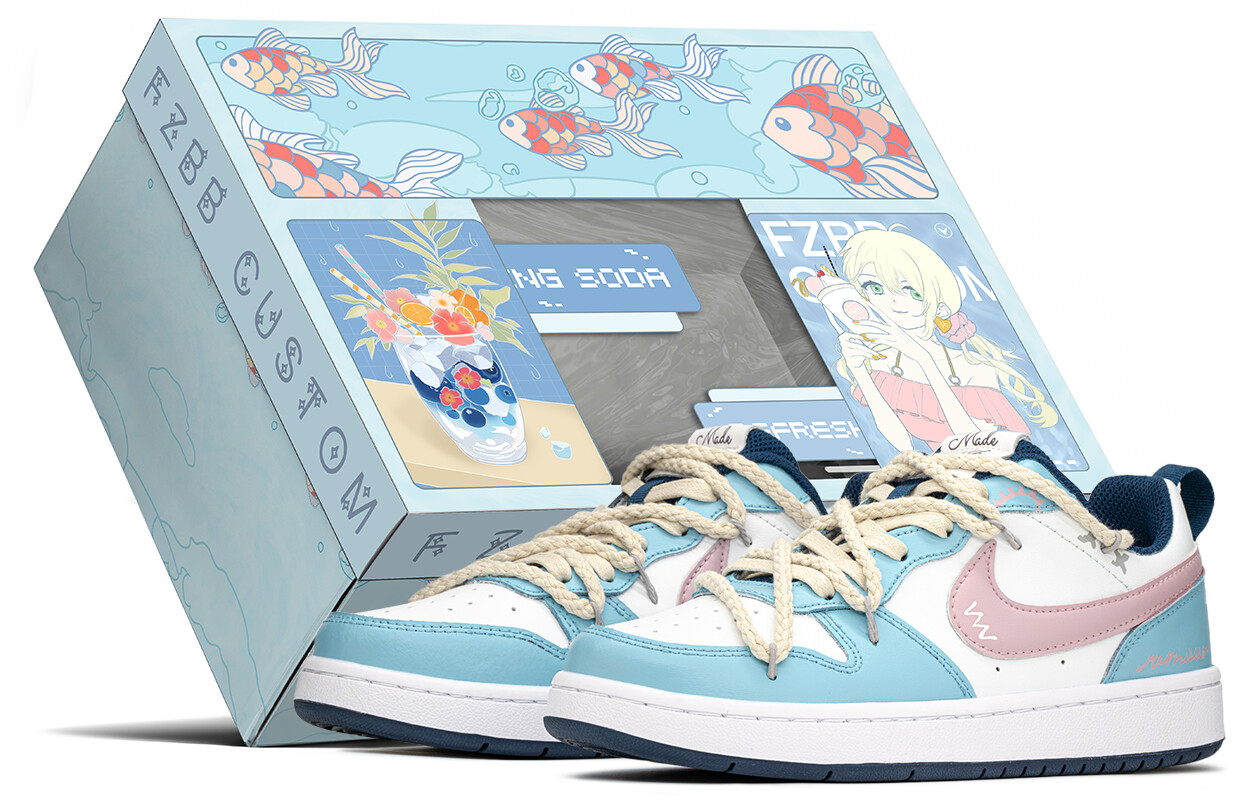 

Кроссовки Nike Court Borough Skateboarding Shoes Women's Low-top Blue/pink, голубой, Синий, Кроссовки Nike Court Borough Skateboarding Shoes Women's Low-top Blue/pink, голубой
