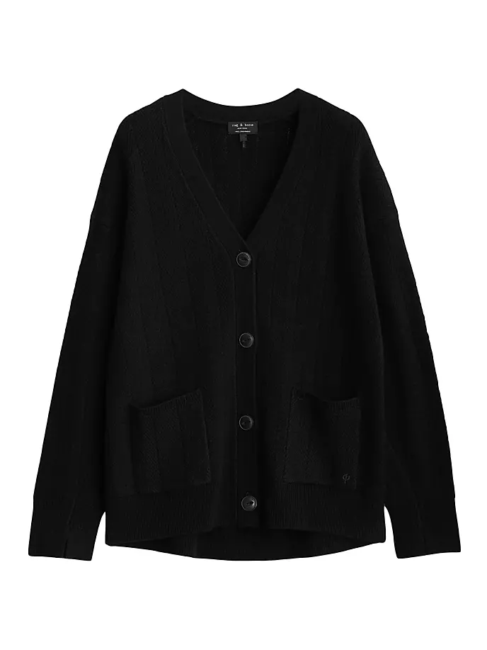 

Кардиган Durham с узором «в елочку» Rag & Bone, черный
