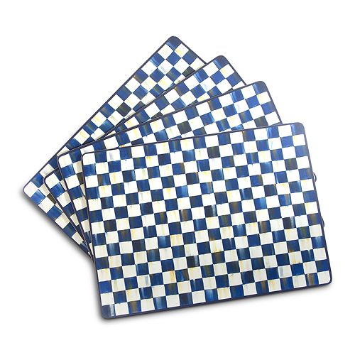 цена Салфетки Royal Check с пробковой спинкой, набор из 4 шт. Mackenzie-Childs, цвет Blue