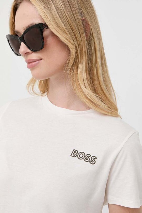 

Хлопковая футболка для Алики Шмидт Boss, бежевый