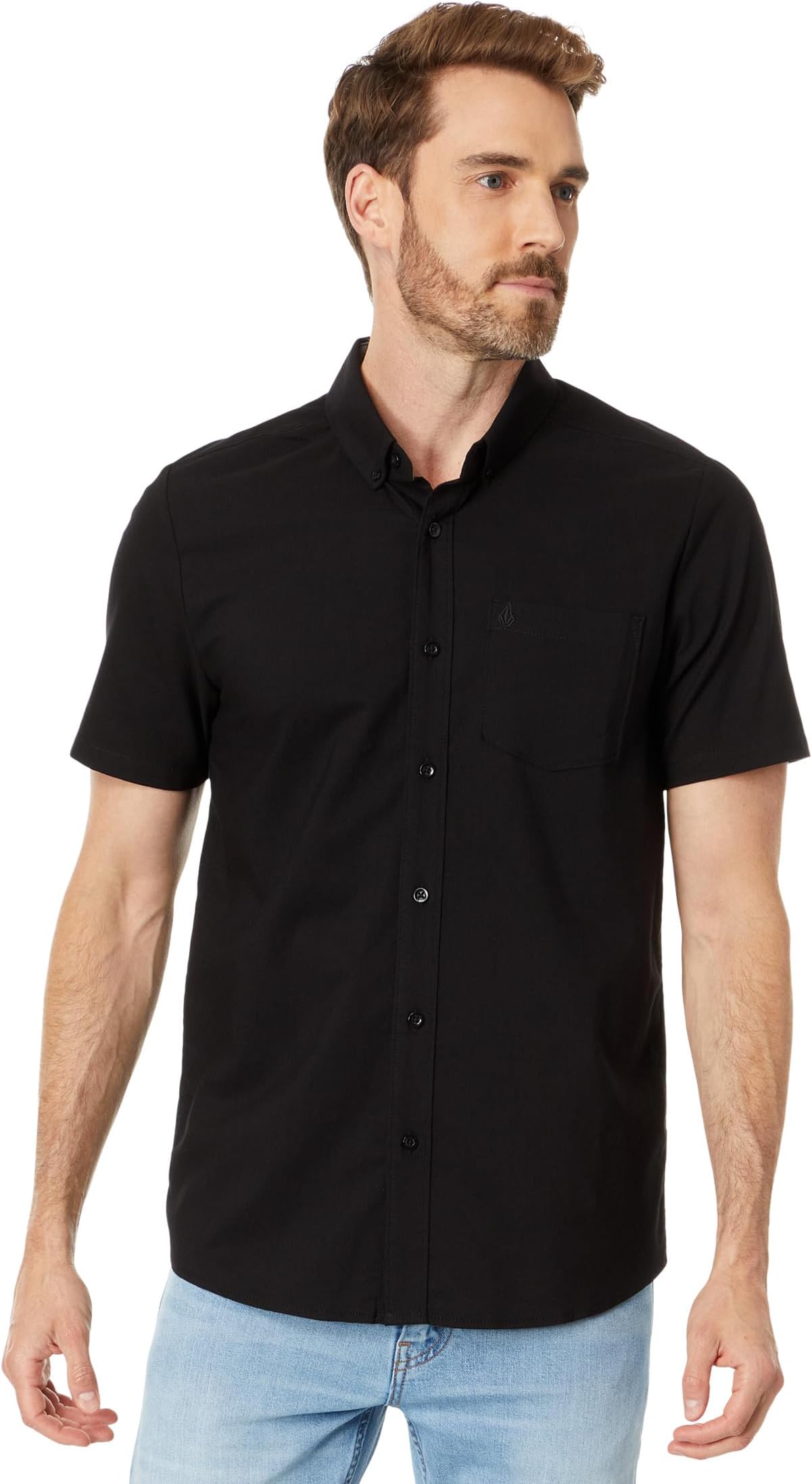 Рубашка Everett Oxford Short Sleeve Volcom, цвет New Black 3 рубашка everett oxford ss volcom цвет new black