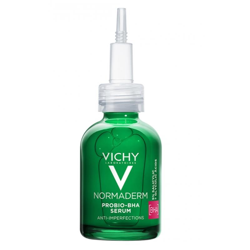 Normaderm probio-BHA Serum. Виши (Vichy) Normaderm probio-BHA сыворотка пробио против несовершенств кожи, 30 мл. Виши Нормадерм сыворотка обновляющая пробиотическая 30мл. Сыворотка против несовершенств кожи probio-BHA Serum Normaderm, Vichy.