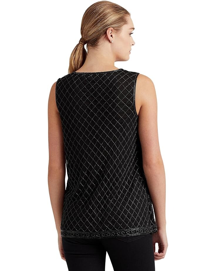 

Блуза LAUREN Ralph Lauren Beaded Tulle Sleeveless Blouse, цвет Polo Black