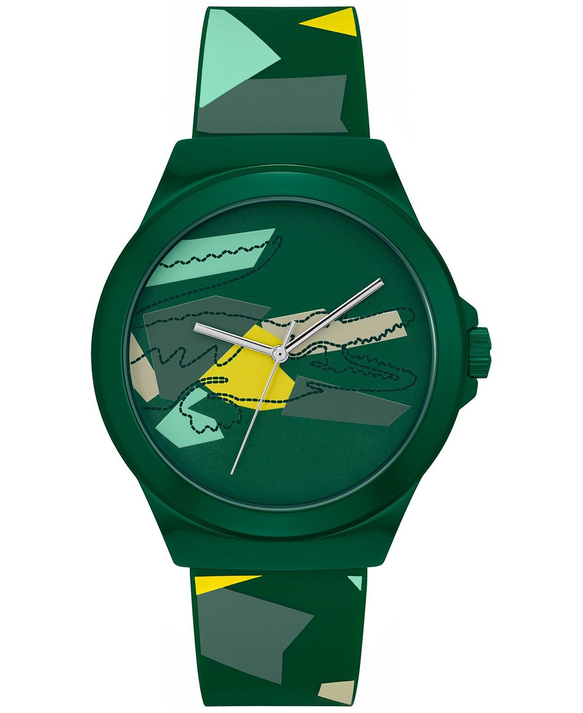 

Часы NeoCroc унисекс с зеленым силиконовым ремешком, 43 мм Lacoste, зеленый