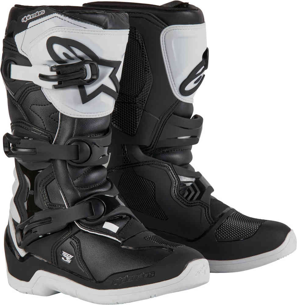 Молодежные ботинки для мотокросса Tech 3S Alpinestars, белый черный специальные ботинки для мотокросса mo tech stylmartin