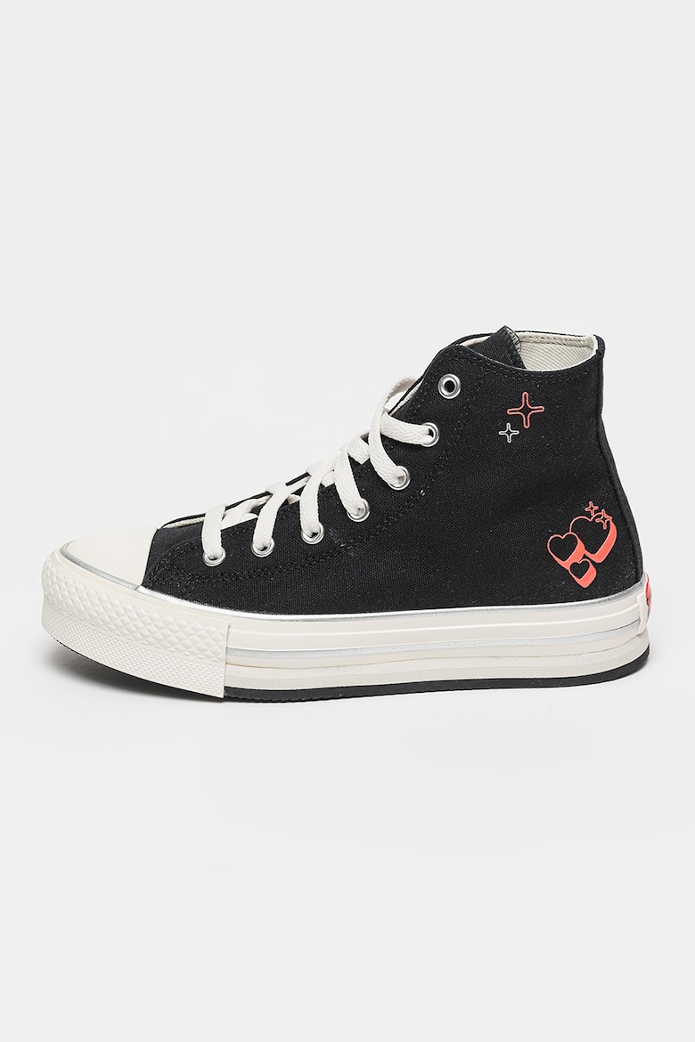Текстильные кроссовки с принтом в виде сердечек Converse, черный