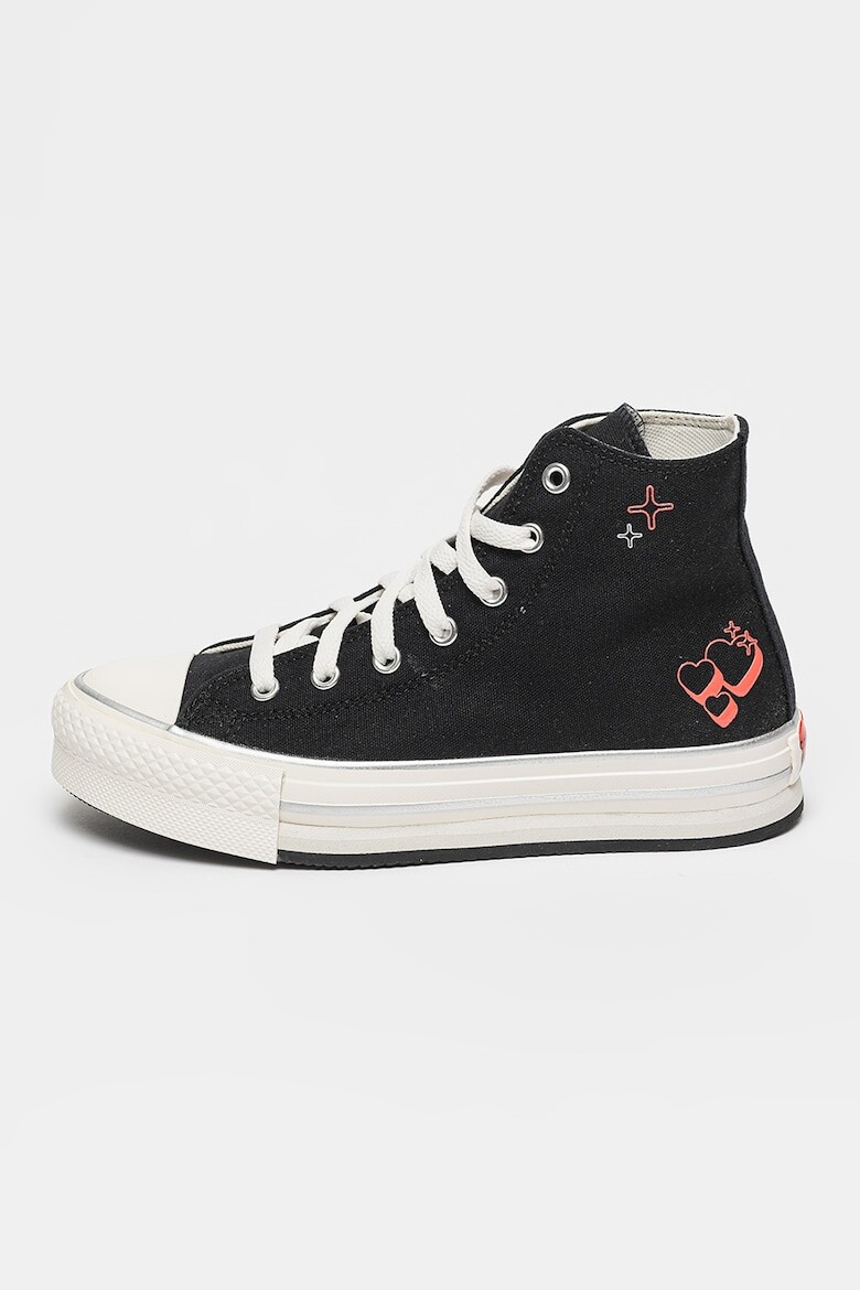 

Текстильные кроссовки с принтом в виде сердечек Converse, черный