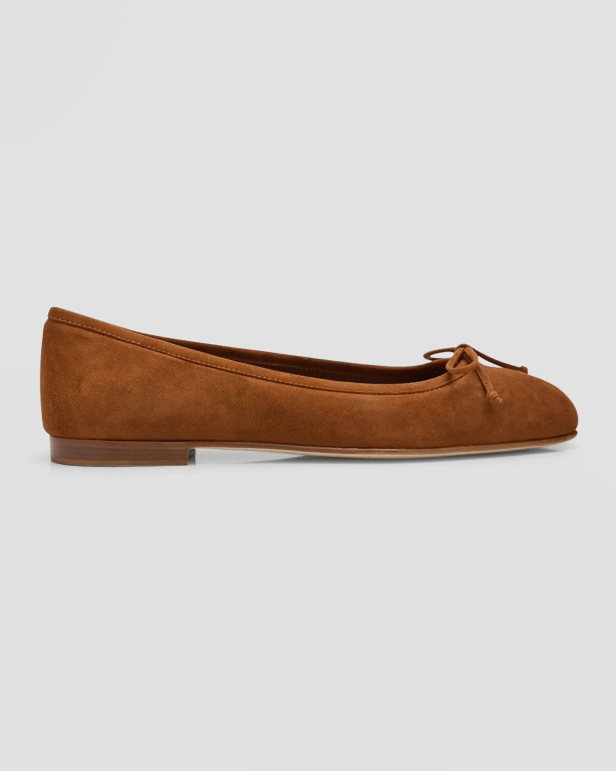 

Замшевые балетки Veralli с бантом Manolo Blahnik, цвет Medium Brown