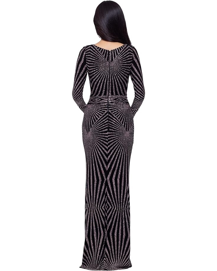 

Платье Betsy & Adam Long Sleeve Geometric Dress, цвет Black/Rose