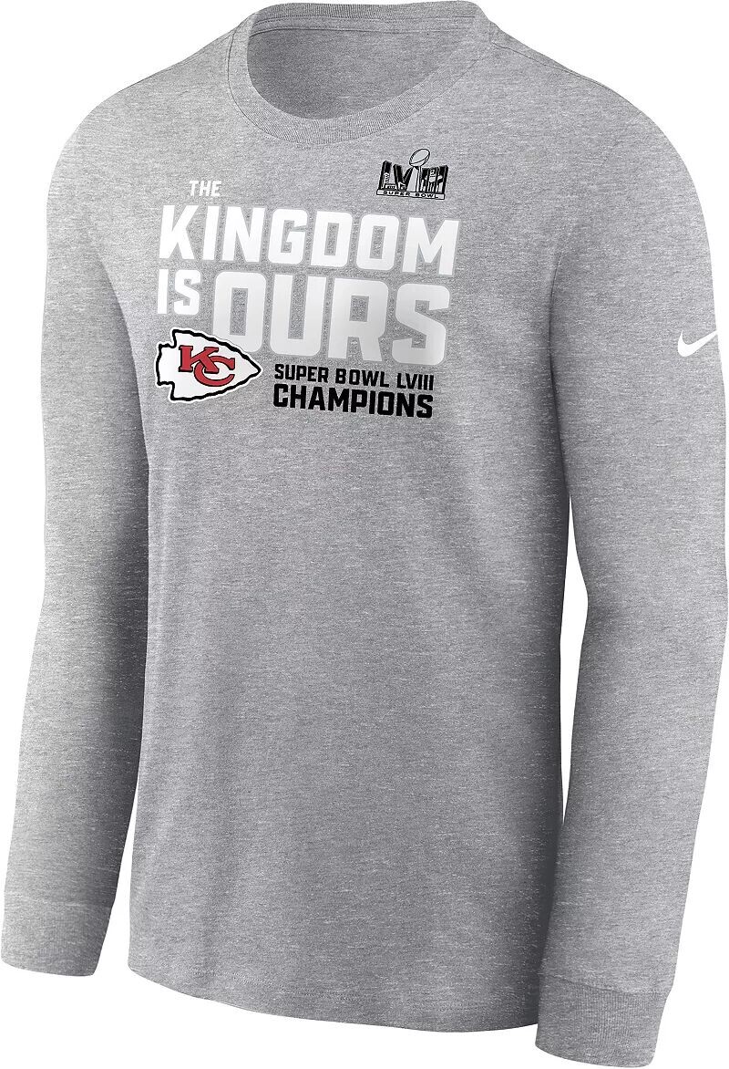 

Мужская футболка с длинным рукавом Nike Super Bowl LVIII Champions Kansas City Chiefs Local Fashion