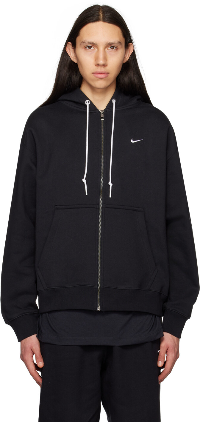 

Черный худи на молнии Solo с логотипом Swoosh Nike