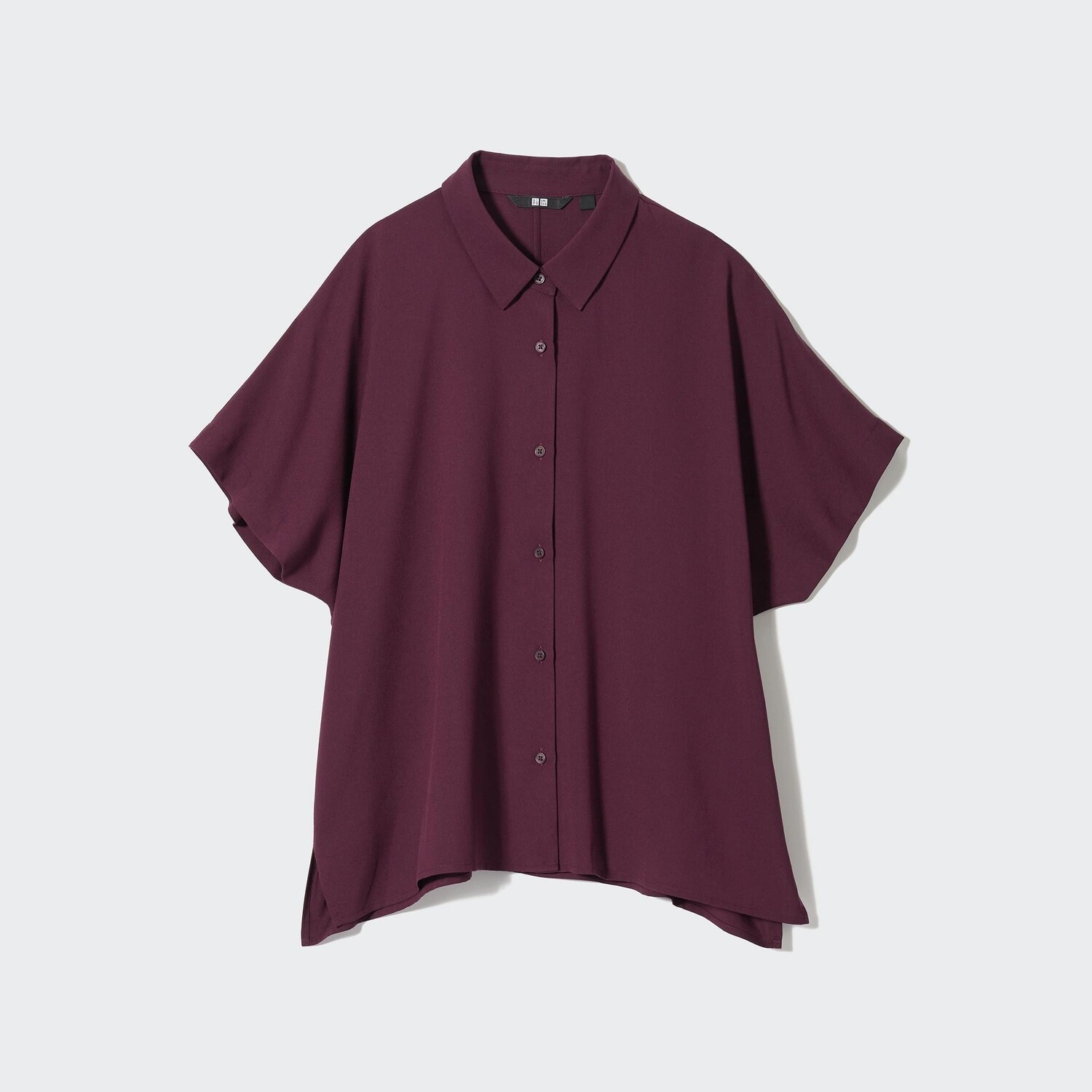 

Блузка из искусственного шелка с короткими рукавами UNIQLO, винный