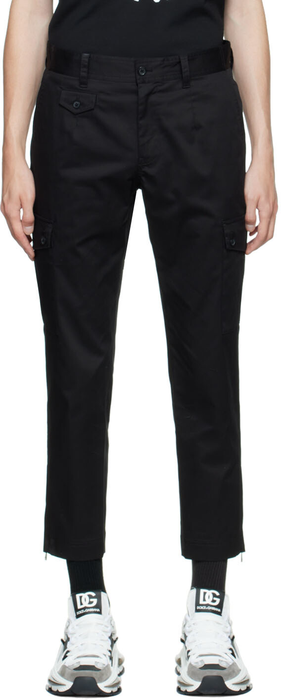 

Черные хлопковые брюки-карго Dolce & Gabbana, Черный