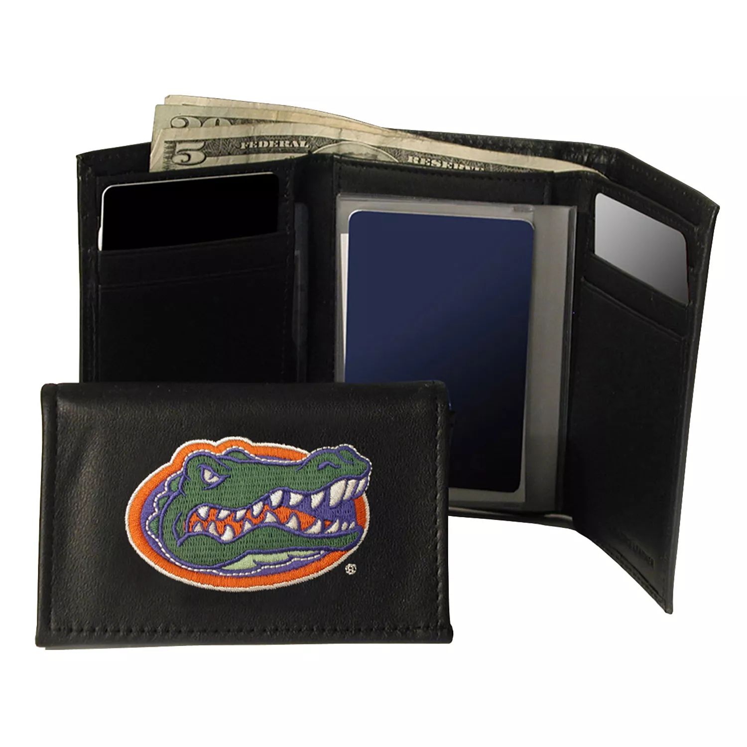 Кожаный кошелек Trifold Gators Университета Флориды