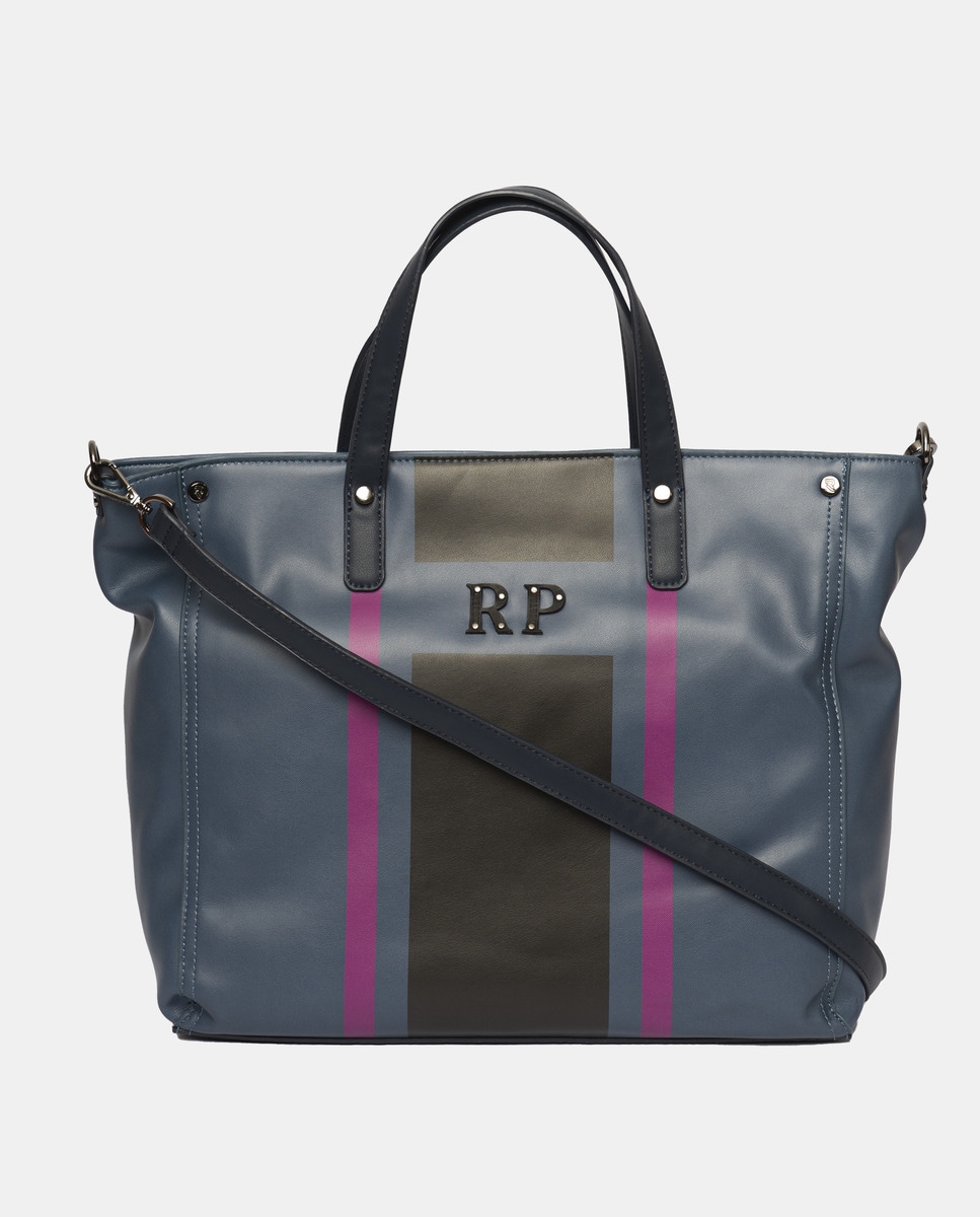 Шопер синего цвета с карманами и регулируемой ручкой Robert Pietri, синий сумка шоппер erichkrause текстиль внутренний карман