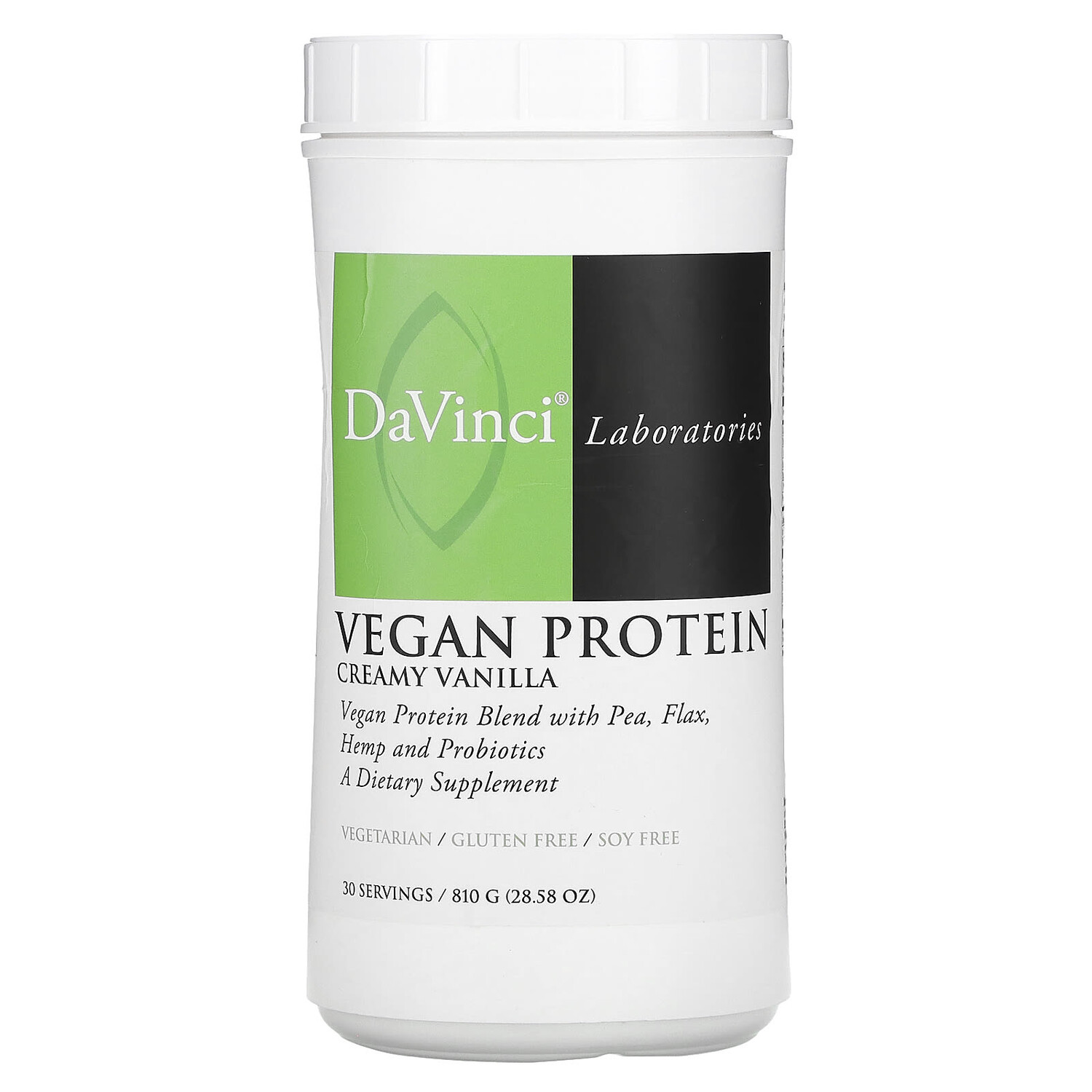 

Vegan Protein, крем со вкусом ванили, 810 г (28,58 унции), DaVinci Laboratories of Vermont