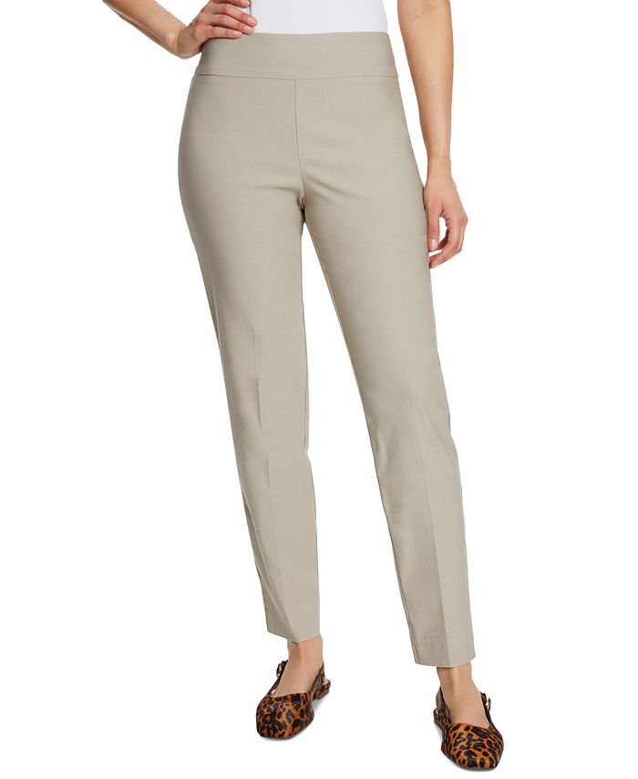 Женские узкие брюки без застежки с контролем живота, стандартные, короткие и ампер; Длинный Gloria Vanderbilt, тан/бежевый