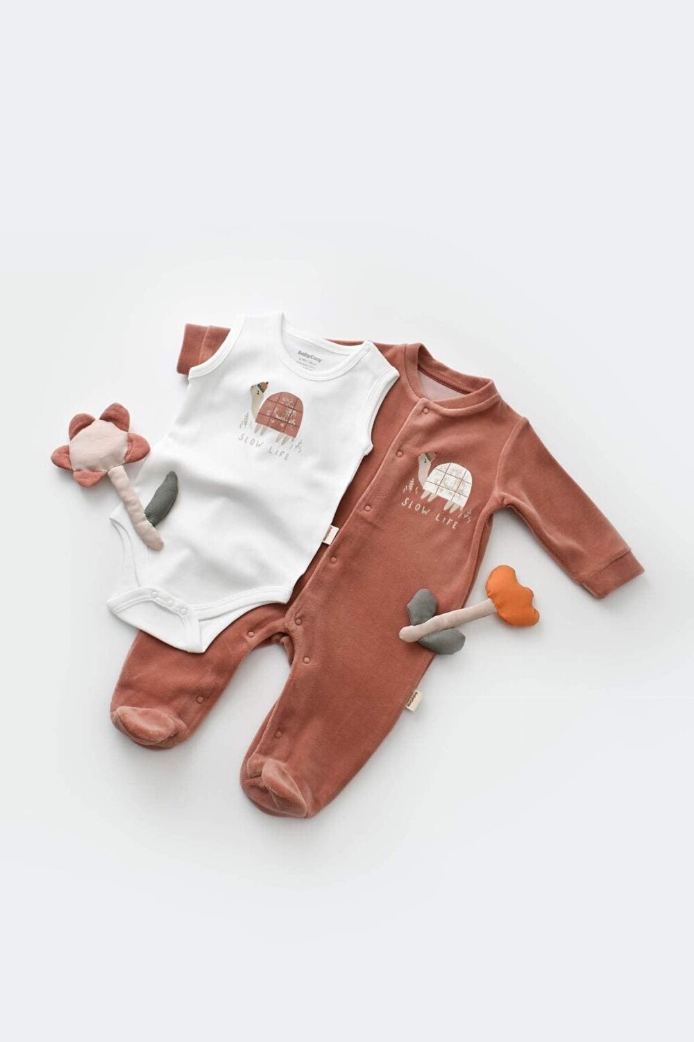 

Бархатный комбинезон и боди Turtle BabyCosy Organic Wear, смешанный